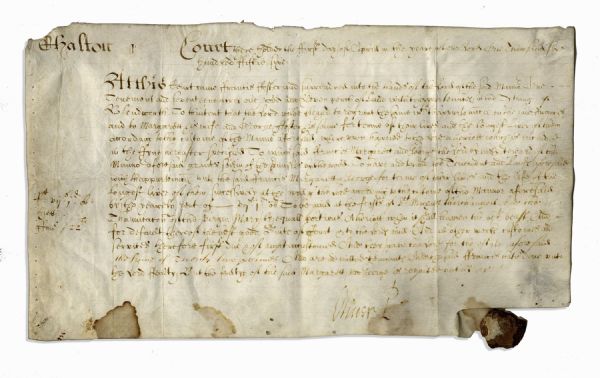 Scarce Oliver Cromwell Real Estate Document Signed From 1656 -- Signed as Lord Protector, Two Years Before His Death