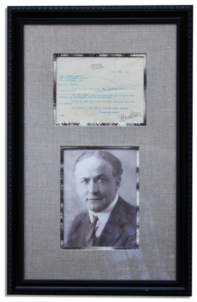 Escape Artist Harry Houdini 1926 Typed Letter Signed -- ''...The Spiritualists get along nicely without my assistance, and there you are!...''