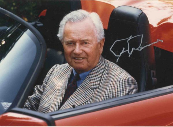 Signed 7'' x 5'' Photo of Legendary Automaker Ferdinand ''Ferry'' Porsche -- Near Fine
