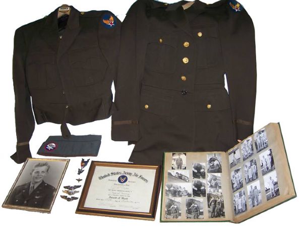 Fascinating Lot of Personal World War II Possessions Belonging to United States Air Corps Officer -- Includes Uniforms, Medals, Photos