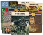Collection of 10 Vintage Baltimore Colts Programs -- With 2 Glossy Photos of the 1963 Colts-Bears Game