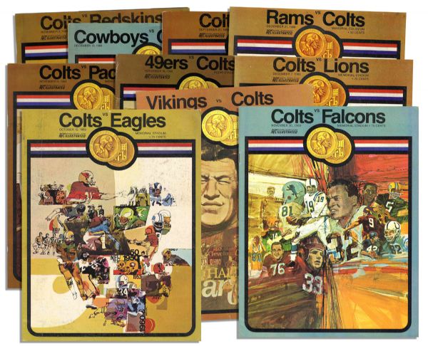 Collection of 10 Programs From Colts Games Played During The 1969 Season 