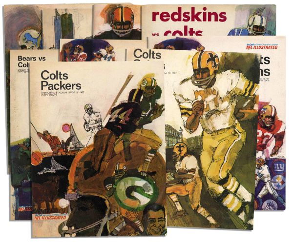 Collection of 10 Vintage Baltimore Colts Programs From the 1967 Season