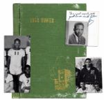 Jim Brown Signed 1953 Yearbook as a Senior in High School -- With 7 Photos of the Football Legend