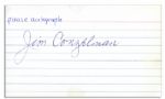 Football HOFer Jim Conzelman Signature -- Upon a 5 x 3 Card -- With Notation by an Unknown Hand please autograph and Tape to Edges -- Very Good