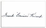 Football HOFer Frank Bruiser Kinard Signed 5 x 3 Card -- in Black Ink -- Pencil Notation to Verso -- Near Fine