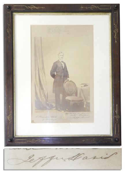 Jefferson Davis Signed Photo in Original Gilt-Etched Frame