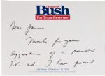 George W. Bush Autograph Letter Signed -- ''...You're a good man to care...''