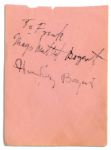 Humphrey Bogart Signature, Circa Early 1940s