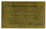 Original Ticket for the JFK Texas Welcome Dinner -- Scheduled the Night of His Assassination