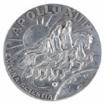 Scarce Apollo 13 Flown Robbins Medal -- From Astronaut Ed Gibson's Collection With His Signed COA