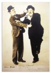 Unusual Laurel & Hardy Signed 7'' X 10'' Photo -- With PSA/DNA COA