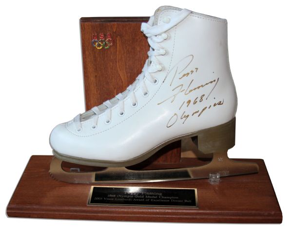 World Champion Figure Skater Peggy Fleming Signed Ice Skate -- Fleming Won the USA Olympic Team's Only Gold Medal at the 1968 Winter Games