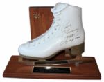 World Champion Figure Skater Peggy Fleming Signed Ice Skate -- Fleming Won the USA Olympic Teams Only Gold Medal at the 1968 Winter Games
