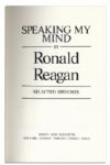 Ronald Reagan Signed Limited Edition of His Speeches ''Speaking My Mind'' -- #1701 of 5000 Copies
