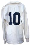 Pele Original 1960's Santos Jersey -- Worn by the Top Scorer in Soccer Named ''Athlete of the Century'' -- With COA from Brazil World Cup Teammate & Winner, Marco Antonio