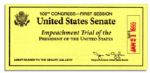 Bill Clinton Impeachment Trial Ticket