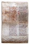 12th Century Vellum Leaf Removed From a German Breviary -- ''Third Sunday After Easter'' Printed in Latin in Romanesque Script