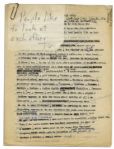 Fascinating Al Capp Typed Criticism of Television With Notes & Corrections in His Hand -- ''...a lonesome gadget-worshipping nation...Television does a terrible and wonderful thing...''