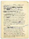 Fascinating Al Capp Typed Criticism of Television With Notes & Corrections in His Hand -- ''...a lonesome gadget-worshipping nation...Television does a terrible and wonderful thing...''