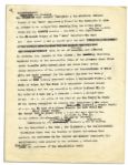 Fascinating Al Capp Typed Criticism of Television With Notes & Corrections in His Hand -- ''...a lonesome gadget-worshipping nation...Television does a terrible and wonderful thing...''