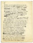 Fascinating Al Capp Typed Criticism of Television With Notes & Corrections in His Hand -- ''...a lonesome gadget-worshipping nation...Television does a terrible and wonderful thing...''