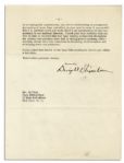 Dwight Eisenhower Typed Letter Signed as President to Al Capp -- ''...we must wage peace with all the vigor...of wartime...cartoonists...contribute to lessening [Cold War] world tensions...''