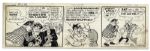 ''Li'l Abner'' Pair of Comic Strips From 11 and 16 April 1966 Featuring Li'l Abner & Dripper the Dolphin in Both -- Drawn & Signed by Al Capp -- 19.75'' x 6.25'' -- White Out & Toning, Near Fine
