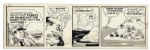 ''Li'l Abner'' Pair of Comic Strips Drawn & Signed by Al Capp From 19 and 20 May 1966 -- Immigrants vs. Hippies, Classic Capp -- 19.75'' x 6.25'' -- Toning & Minor Green Glue Residue, Near Fine