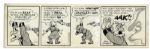 ''Li'l Abner'' Pair of Comic Strips From 22 and 28 June 1966 Featuring Ian Flemm & Santa Claus -- Hand-Drawn & Signed by Al Capp -- 19.75'' x 6.25'' -- White Out & Toning, Near Fine