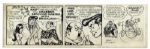 Pair of ''Li'l Abner'' Comic Strips, Both Hand-Drawn & Signed by Al Capp From 26-27 October 1966 -- With Li'l Abner as Japanese Alter Ego ''Li'l Abnai Yokumoto'' -- 19.75'' x 6.25'' -- Near Fine