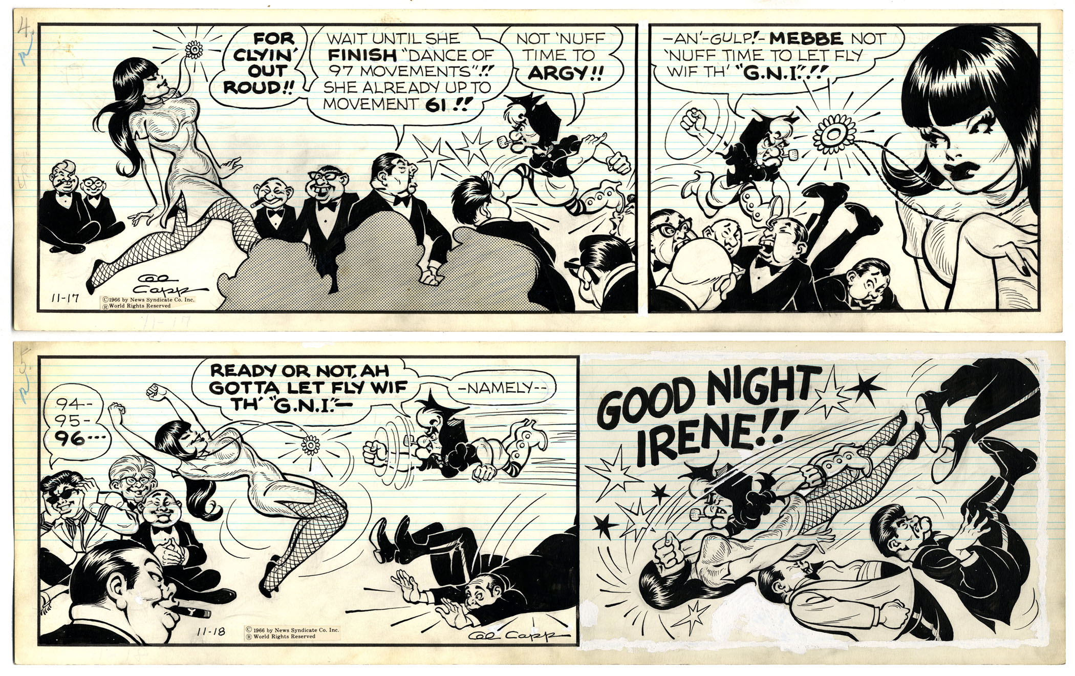 Lot Detail - ''Li'l Abner'' 2 Comic Strips Hand-Drawn ...