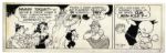 Lot of 4 ''Li'l Abner'' Comic Strips From November 1974 -- Hand-Drawn & Signed by Al Capp Featuring Mammy Yokum & Sadie Hawkins Day -- 19.5'' x 6.25'' -- 9, 12, 13 & 15 November 1974