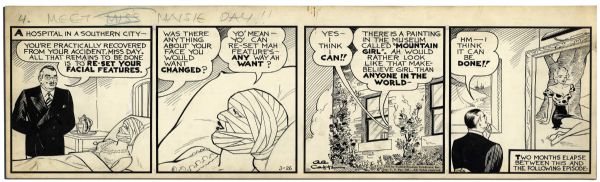 ''Li'l Abner'' Comic Strip From 26 March 1942 Featuring Daisy Mae & Maisie Day -- Hand-Drawn & Signed by Al Capp -- 22.75'' x 6.75'' -- Toning & White Out, Near Fine
