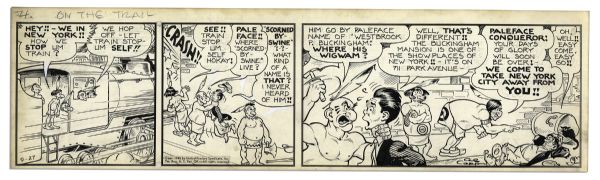 ''Li'l Abner'' Comic Strip From 27 September 1945 Featuring Lonesome Polecat -- Hand-Drawn & Signed by Al Capp -- 22.75'' x 6.5'' -- Toning & White Out, Near Fine