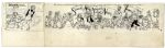 ''Li'l Abner'' Comic Strip From 10 April 1966 -- Hand-Drawn by Al Capp Featuring S.W.I.N.E. -- Students Wildly Indignant About Nearly Everything -- 21.25'' x 8'' -- Toning & White Out, Near Fine