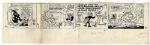 ''Li'l Abner'' Sunday Strip Hand-Drawn by Al Capp From 28 August 1966 -- Monster Costume Storyline -- With Sketches to Verso -- 29'' x 18'' On Two Separated Strips -- Very Good