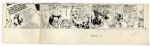 ''Li'l Abner'' Sunday Strip Hand-Drawn & Signed by Al Capp -- Monster Costume Storyline Featuring Mammy, Pappy, Daisy Mae & Salomey -- From 11 September 1966 -- 29'' x 23'' -- Near Fine