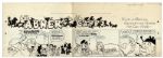 ''Li'l Abner'' Sunday Strip Hand-Drawn by Al Capp From 13 January 1974 -- Featuring Mammy Yokum & Senator Phogbound -- With Sketches to Verso -- 29'' x 23'' On Three Separated Strips