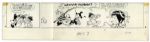 ''Li'l Abner'' Sunday Strip Hand-Drawn by Al Capp From 7 May 1972 -- Featuring Honest Abe -- 29'' x 23'' On Three Separated Strips -- Very Good