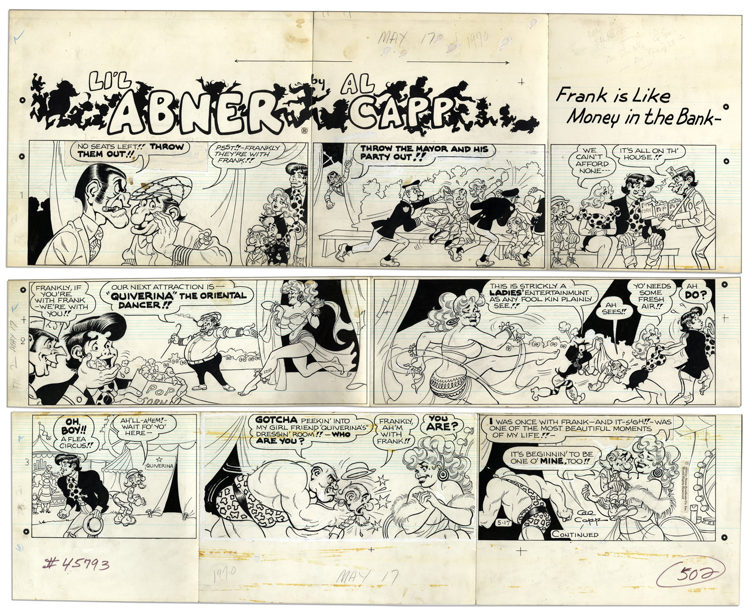 Lot Detail Lil Abner Sunday Strip Hand Drawn By Al Capp From 17 May 1970 Featuring Li 