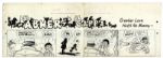 ''Li'l Abner'' Sunday Strip Hand-Drawn by Al Capp From 19 July 1959 -- Featuring Mammy & Pappy Yokum -- With Sketches to Verso -- 29'' x 23'' On Three Separated Strips -- Very Good