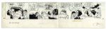 ''Li'l Abner'' Sunday Strip Hand-Drawn by Al Capp From 19 July 1959 -- Featuring Mammy & Pappy Yokum -- With Sketches to Verso -- 29'' x 23'' On Three Separated Strips -- Very Good