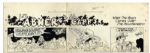 ''Li'l Abner'' Sunday Strip Hand-Drawn & Signed by Al Capp From 10 September 1967 -- Space Program Parody Storyline Featuring Li'l Abner, Honest Abe & Daisy Mae -- 29'' x 15.5'' -- Very Good