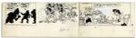''Li'l Abner'' Sunday Strip Hand-Drawn & Signed by Al Capp From 10 September 1967 -- Space Program Parody Storyline Featuring Li'l Abner, Honest Abe & Daisy Mae -- 29'' x 15.5'' -- Very Good