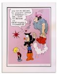 Giant ''Li'l Abner'' Poster -- Mammy Explains to Her Grandson How She Became Leader of Dogpatch -- Artist Proof Labeled ''AP'' & Signed ''Al Capp'' in Pencil -- 30'' x 38.75'' -- Mounted, Very Good