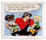 'Li'l Abner'' Poster -- With Li'l Abner & Honest Abe, ''Son, you cain't win no manly tan contest...'' -- Signed ''Al Capp'' in Pencil, Numbered ''220/250'' -- Measures 25.75'' x 23'' -- Near Fine