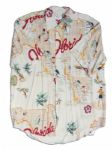 Jim Carrey Iconic Hawaiian Shirt Costume From Beloved 1994 Comedy ''Ace Ventura: Pet Detective'' -- The Shark Attack Scene