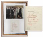 Apollo 1 Signatures -- The Entire Tragic Crew & First Backup Crew -- Signed Just 6 Months Before The Disaster When The Astronauts Met Red Skelton in Nevada - With a Photo of That Meeting