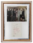 Apollo 1 Signatures -- The Entire Tragic Crew & First Backup Crew -- Signed Just 6 Months Before The Disaster When The Astronauts Met Red Skelton in Nevada - With a Photo of That Meeting